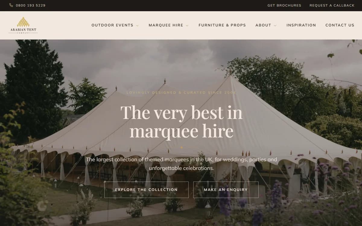 Arabian Tents website