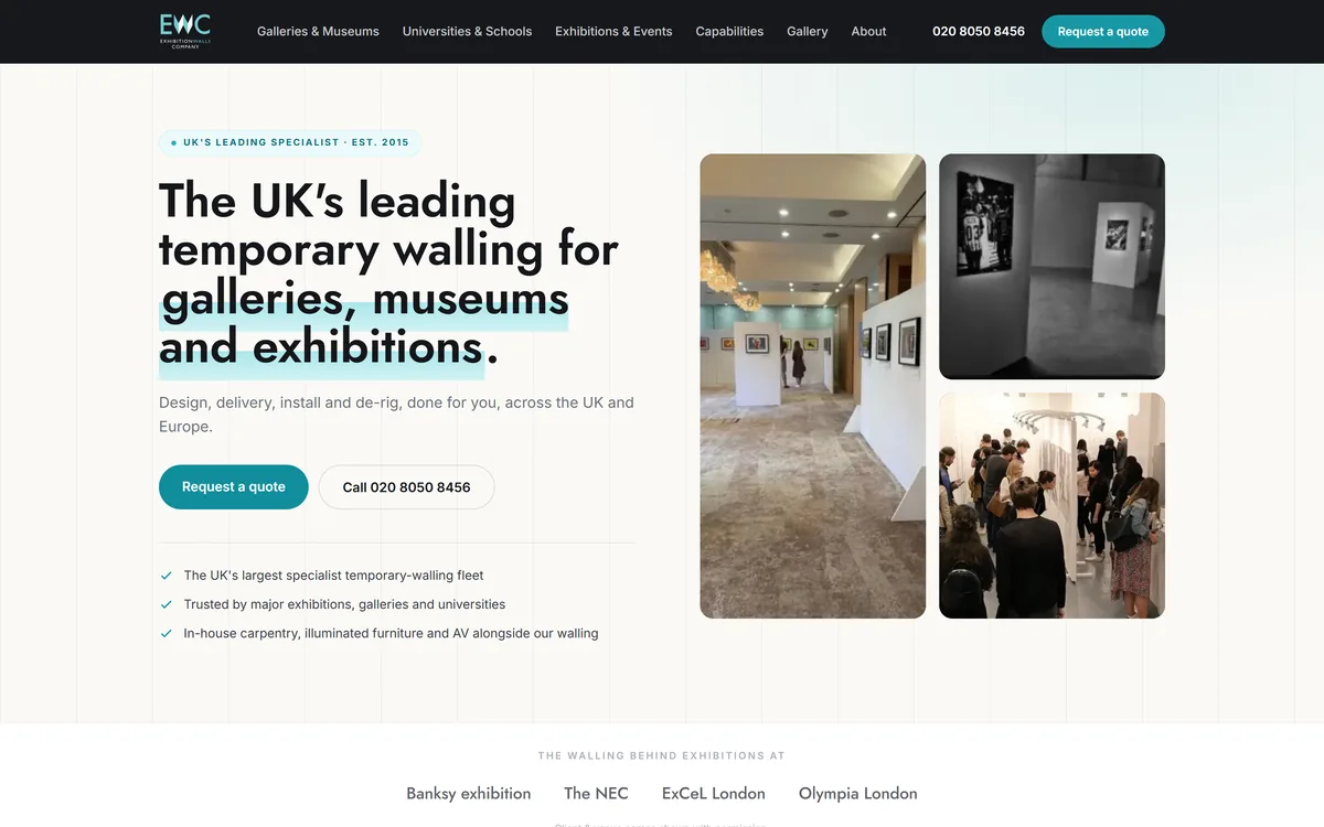 Exhibition Walls website